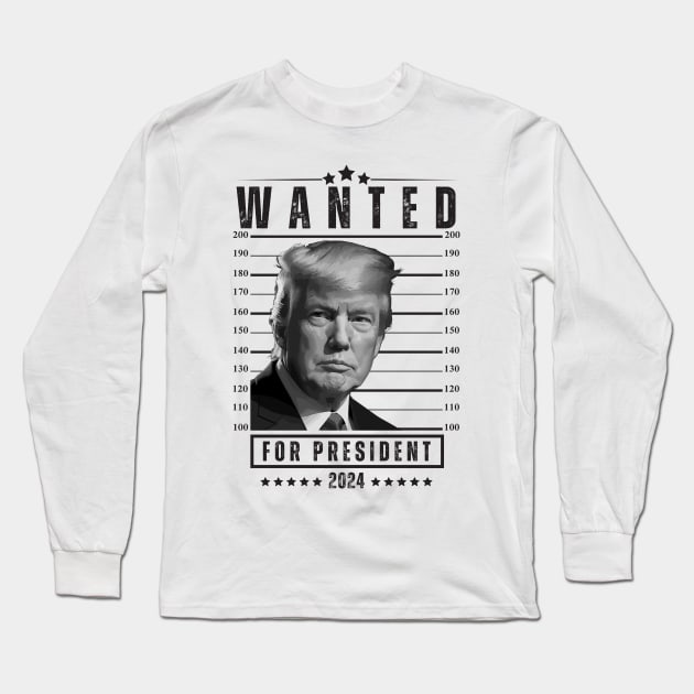 Trump Mugshot Long Sleeve T-Shirt by DewaJassin